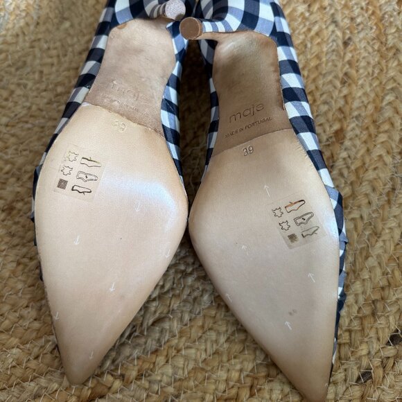 Maje Blue & White Gingham Pumps – Size 39 - NEW 💙 - Picture 4 of 13